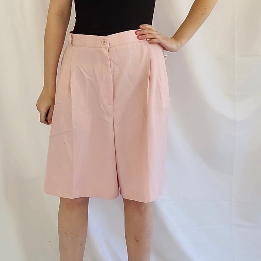 90s Deadstock Pink Pleated Shorts‎